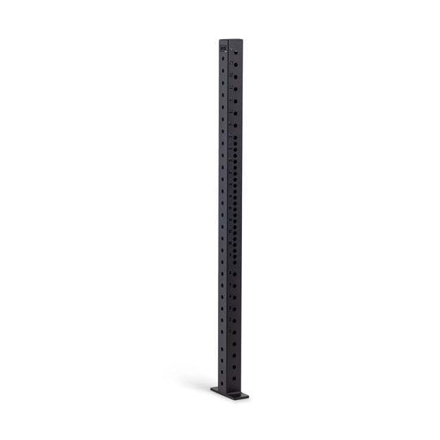 The Bells of Steel Hydra Vertical Uprights are tall, black metal posts with 3 x 3" dimensions and multiple holes, designed as support beams for modular gym equipment or attaching power rack accessories.