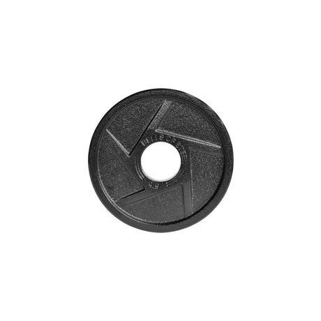 The Black Mighty Grip Olympic Weight Plate by Bells of Steel is a round, 5 kg plate with ergonomic handles and a central hole for barbell mounting. Its textured surface features "5 KG" prominently against a plain white background.