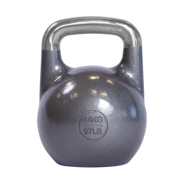 The Bells of Steel Competition Kettlebell, marked "44 KG/97 LB," features a shiny, ergonomic handle and is displayed against a white background.