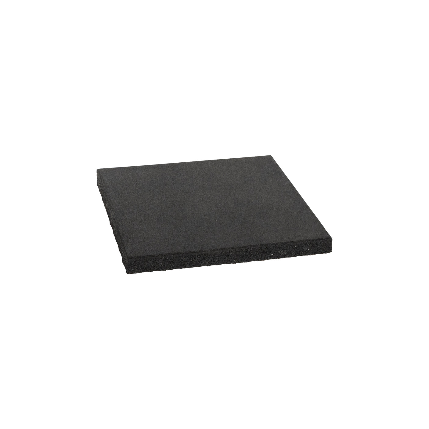 The Bells of Steel Deadlift Platform Rubber Tile is a square, flat black tile with a slightly textured surface—perfect for protecting floors in any space.
