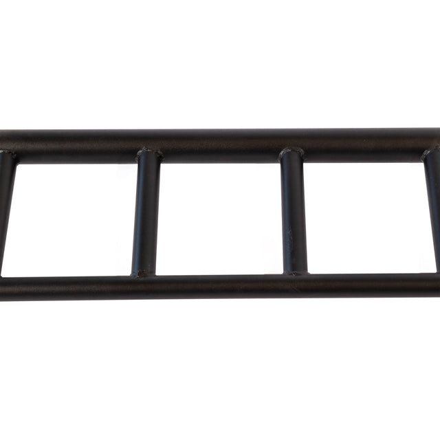 A close-up of the Bells of Steel Multi-Grip Pull Up Bar, featuring a black metal frame with three horizontal rungs and two vertical side rails, shown against a white background.