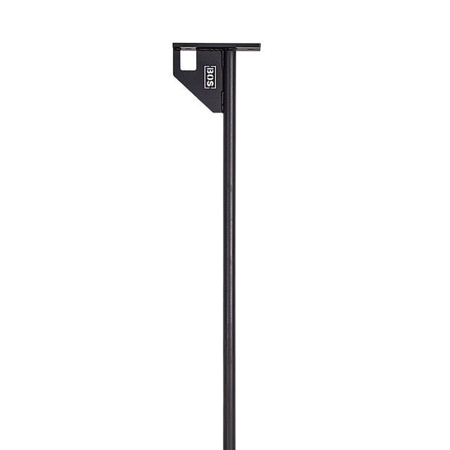 A slim, black metal stake with a horizontal bracket—like a pull up bar on a power rack—and a small "1951" label near the top, represents the 70" Pull Up Bar by Bells of Steel, shown against a white background.