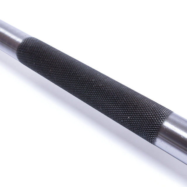 A close-up of the Bells of Steel Powerlifting Bar with a textured, knurled grip section in the center, photographed on a white background—ideal for anyone seeking the best budget power bar for powerlifting workouts.
