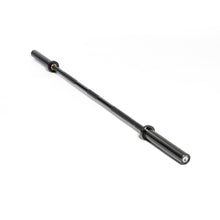 The Bells of Steel Short Utility Barbell features knurled grips and silver ends, shown in black on a white background—an ideal addition to any home gym setup.