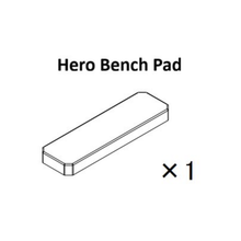Illustration of a rectangular bench pad labeled "Hero Pad Spare Parts" from Bells of Steel USA, with a quantity of one shown as "× 1" below the image, highlighting this essential replacement part for your seating needs.