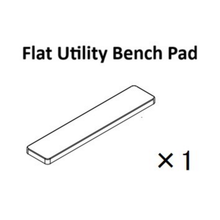 Illustration of a Bells of Steel USA Utility Flat Bench Pad Spare Parts with the text "Utility Flat Bench Pad Spare Parts" above and "× 1" below, indicating one is included.