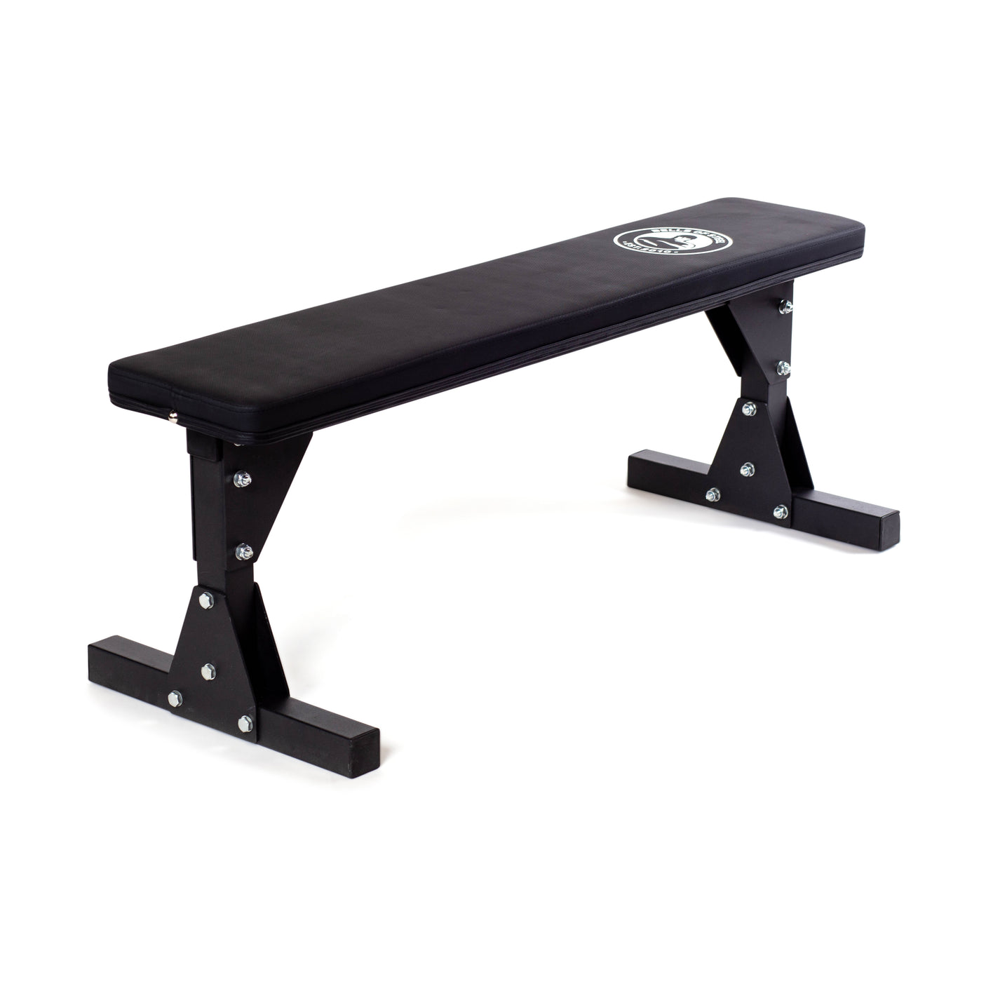 The Bells of Steel Flat Utility Bench features metal supports, a padded black top, and a 661lb capacity—perfect for budget-friendly strength training. Shown on a white background.