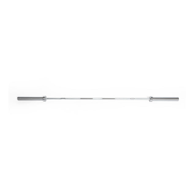 The Bells of Steel Oly Lifting Needle Bearing Bar - Women's is a silver Olympic bar with a 25mm shaft and knurled grips, shown horizontally on a white background.