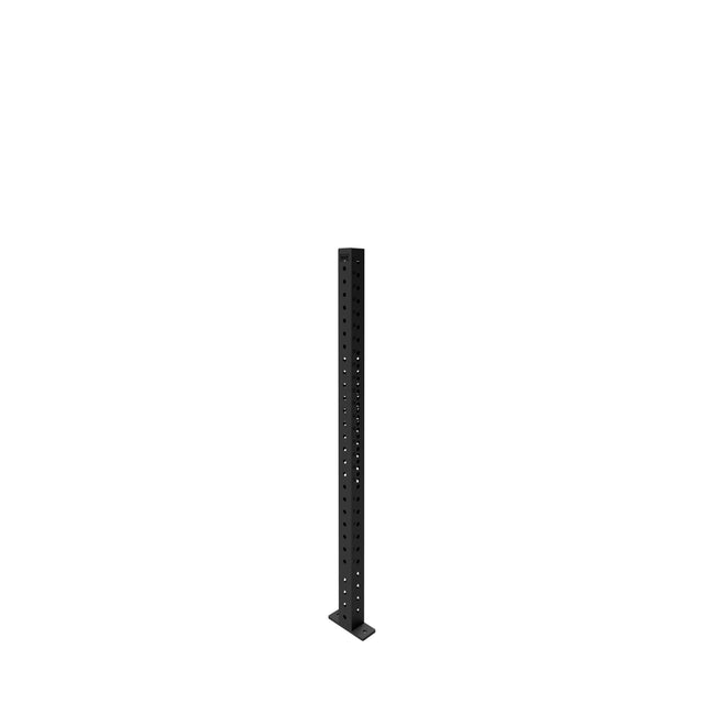 A single Bells of Steel Hydra Vertical Upright in black metal stands on a small rectangular base with evenly spaced holes, perfect for 3x3 power rack attachments, against a plain white background.
