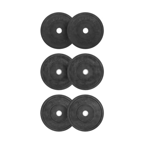 All-Black Bumper Plates - 160 LB Set