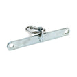 The Bells of Steel 2 to 1 Cable Attachment Adapter is a metal bracket with a central loop, two holes at each end, and a carabiner clip, shown isolated on a white background.