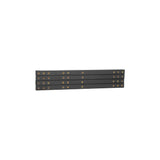 The Bells of Steel Deadlift Platform 95 (38) cm tube set includes four black metal bars, each with evenly spaced circular holes. They are designed for horizontal stacking, making them ideal for lifting platforms or structural applications.