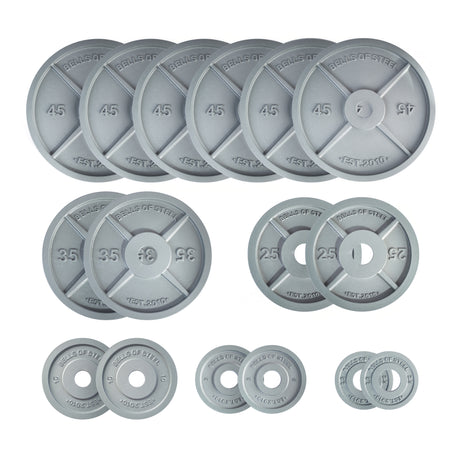 Machined Iron Olympic Weight Plates - 425 LB Set