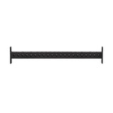 The Bells of Steel Hydra Crossmembers are black metal bars with evenly spaced holes and two perpendicular end brackets, ideal as sturdy support brackets or for attaching 3x3 rack attachments in fitness setups.
