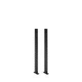 The Bells of Steel Manticore Vertical Uprights are two black 3x3 inch metal power rack posts with evenly spaced holes, standing on flat bases and ready for use with various attachments against a white background.