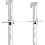 Bells of Steel USA Anvil Handles mount on power rack uprights for organized storage of weight plates and iso-lateral handles, keeping your gym tidy.