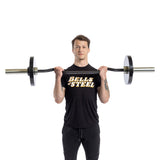 Male athlete doing bicep curls with EZ Curl Bar (54.5")