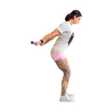 Female athlete doing triceps rear lift using Weighted Workout Body Bar