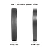 All-Black Bumper Plates front view comparison image between old and new model