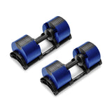 Nuobell Adjustable Dumbbells - Blue 5-80 LB (Pair)