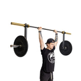 Athlete using camber bar attachment for dynamic lifting