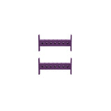Two identical purple Hydra Crossmembers by Bells of Steel with holes, arranged parallel on a white background—perfect as power rack crossmembers or compatible with 3x3 rack attachments.