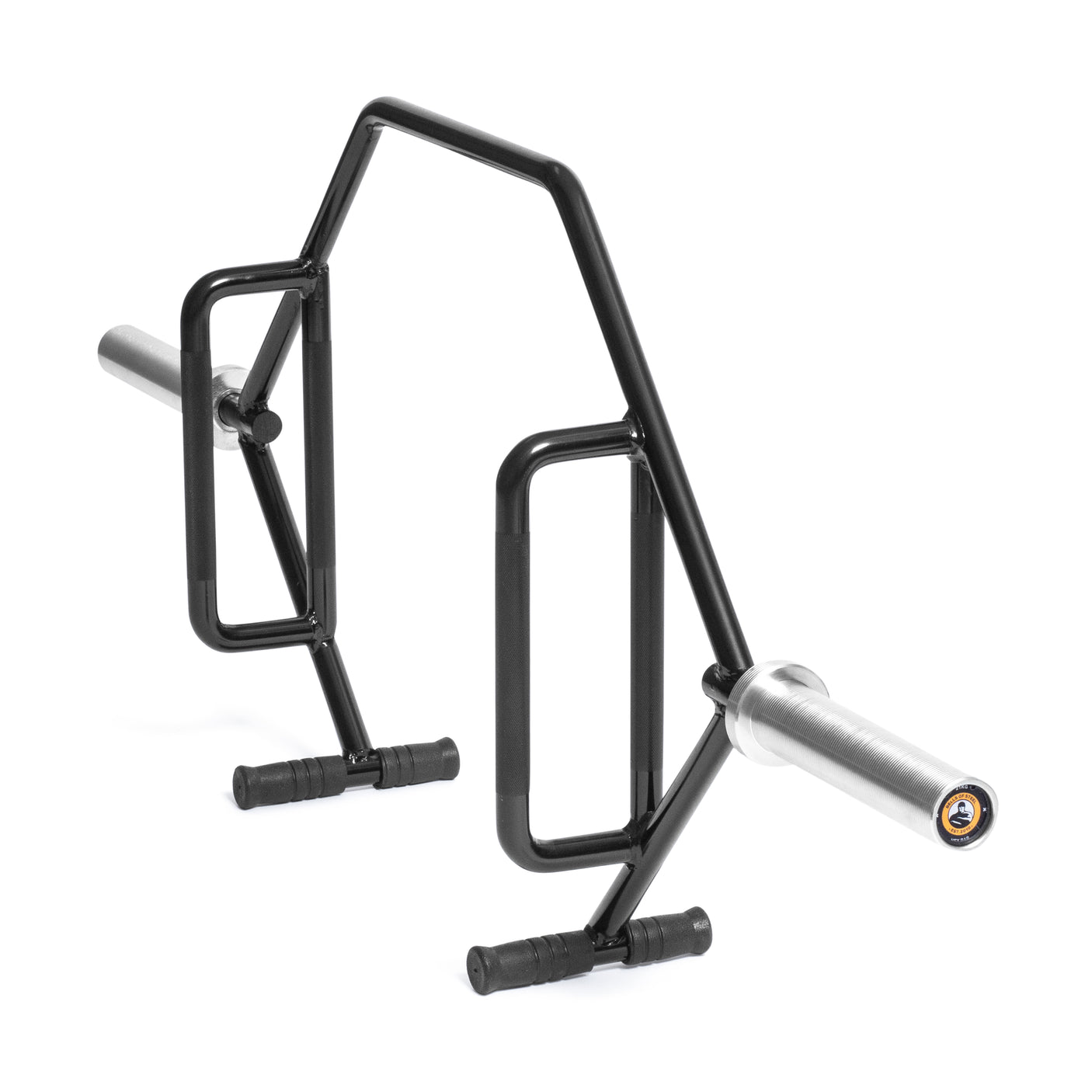 The Bells of Steel Open Trap Bar features raised, parallel knurled handles and silver rotating sleeves, making it ideal for weightlifting exercises like deadlifts and shrugs.