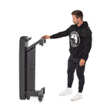 male model showing the Hero Heavy-Duty Weight Bench in upright position