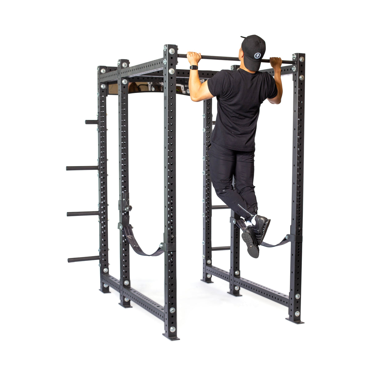 Male athlete doing pull-up using Hydra Six Post Power Rack PREBUILT