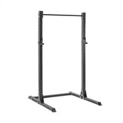 The Bells of Steel Hydra Squat Stand - Prebuilt features modular components, 3"x3" build, ⅝" holes for height adjustment, sturdy rectangular base, and top pull-up bar. Its functional design suits both home gyms and commercial settings.