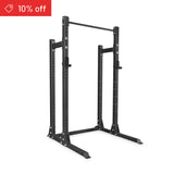 The Bells of Steel Hydra Half Rack Builder (3" x 3", ⅝" Holes) stands on a white background, ideal for any home gym. A red label with a tag icon in the top left corner displays "10% off".