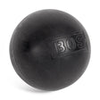 A solid black Bells of Steel Massage Ball, featuring "BOS" embossed on one side, designed for targeted muscle massage, is displayed against a white background.