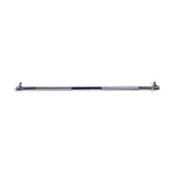 The Bells of Steel Double Hook Straight Bar Cable Attachment features textured grip sections and rotating ends, designed for cable machine strength training. Shown against a plain white background.