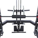 Plate-Loaded Lat Pulldown & Low Row Rack Attachment - Manticore with iron plates front view