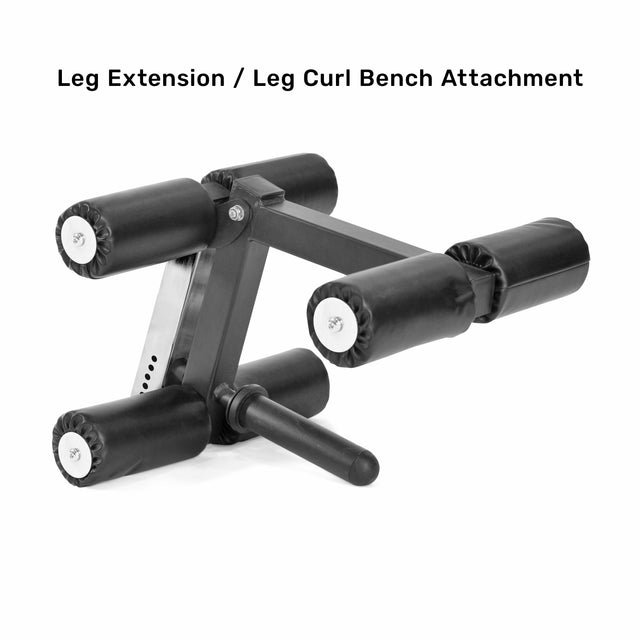 The Bells of Steel Bench Attachments, with black padded rollers and a handlebar, enhance lower body workouts effectively.