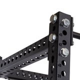 Close-up product picture of Manticore Four Post Power Rack  PREBUILT post