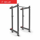 The Bells of Steel Manticore Folding Power Rack Builder (3" x 3", 1" Holes) stands on a white background. A red “10% off” banner with a white tag icon is in the top left—ideal for any home gym setup.