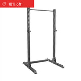 The Bells of Steel Manticore Squat Stand Builder (3" x 3", 1" holes) stands on a white background. A red "10% off" banner with a price tag icon appears at the top left—perfect for your home gym.