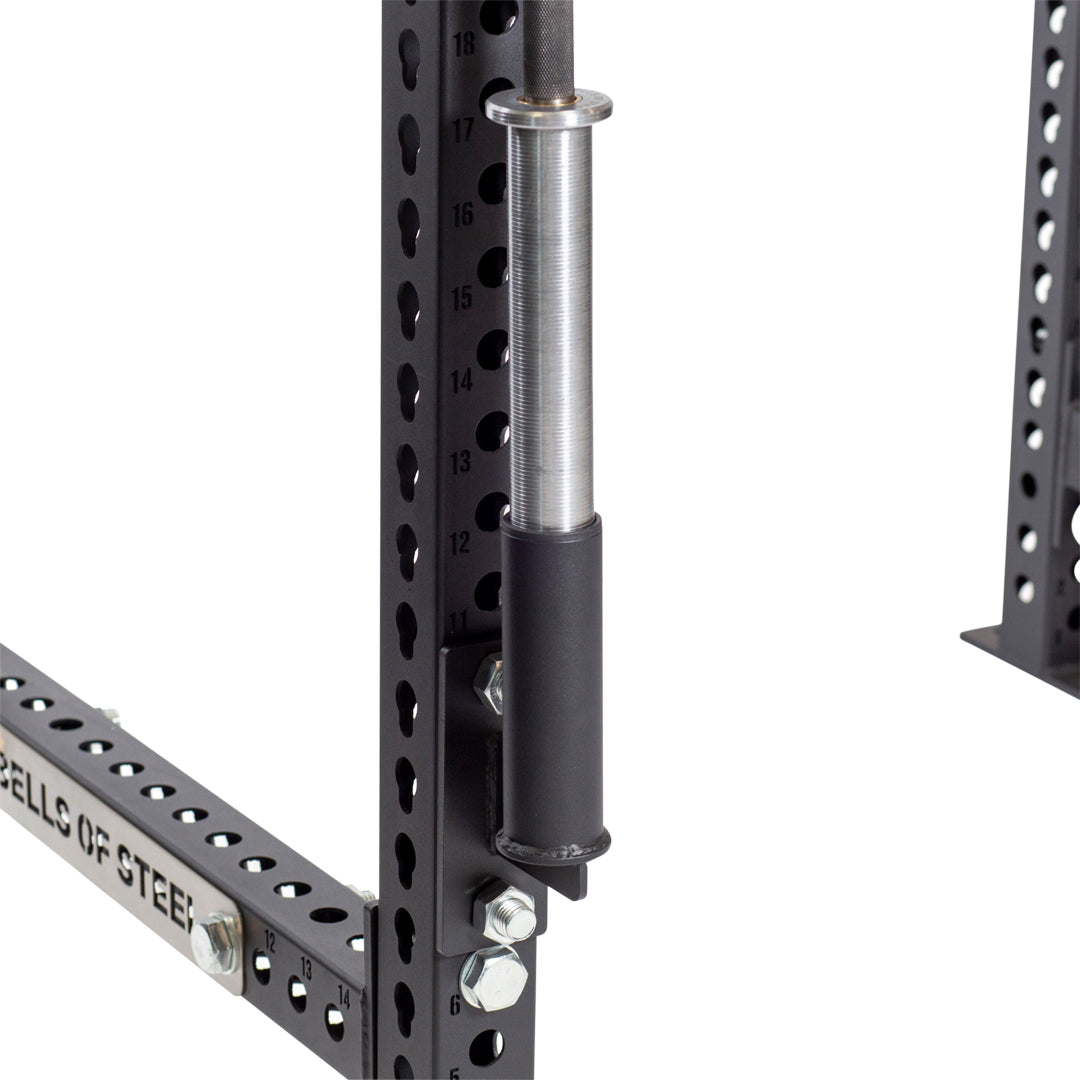 Barbell holder rack attachment designed for vertical mounting.