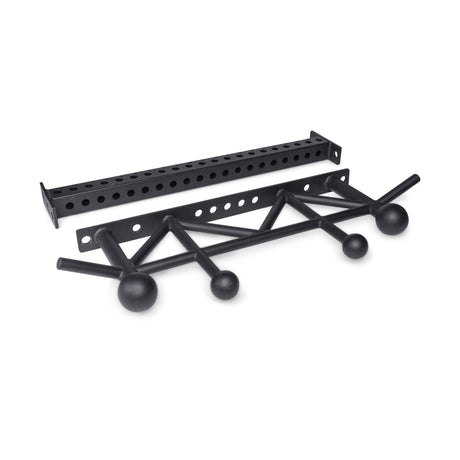 The Bells of Steel USA Colored Globe Pull up Bar is displayed, featuring multiple angled grips, large colored spherical handles, and a separate rectangular mounting bracket with circular holes.