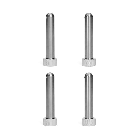 Four identical Bells of Steel Magnetic Rack Attachment Pins, featuring rounded tops and textured bases, are arranged in a grid pattern on a white background.