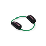A green Human Trainer – Leg Cords fitness band by Bells of Steel USA, featuring two black ankle straps with “PROCORDS” in pink text, arranged in a circular shape on a white background.