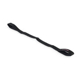 A black nylon Human Trainer - Ripcords strap by Bells of Steel USA, featuring loops at both ends, is laid flat against a white background. The durable strap is designed for carrying or securing items, and can also be used as a door anchor with resistance bands during workouts.