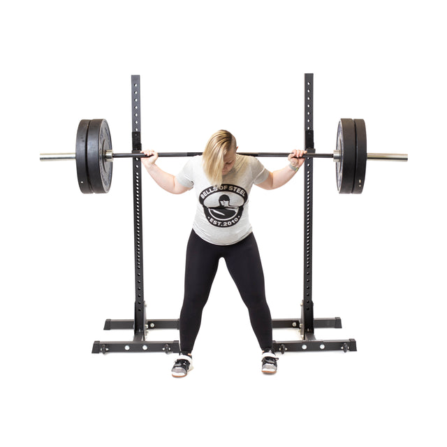 	model doing squats with Squat Stands (2.3" x 2.3")