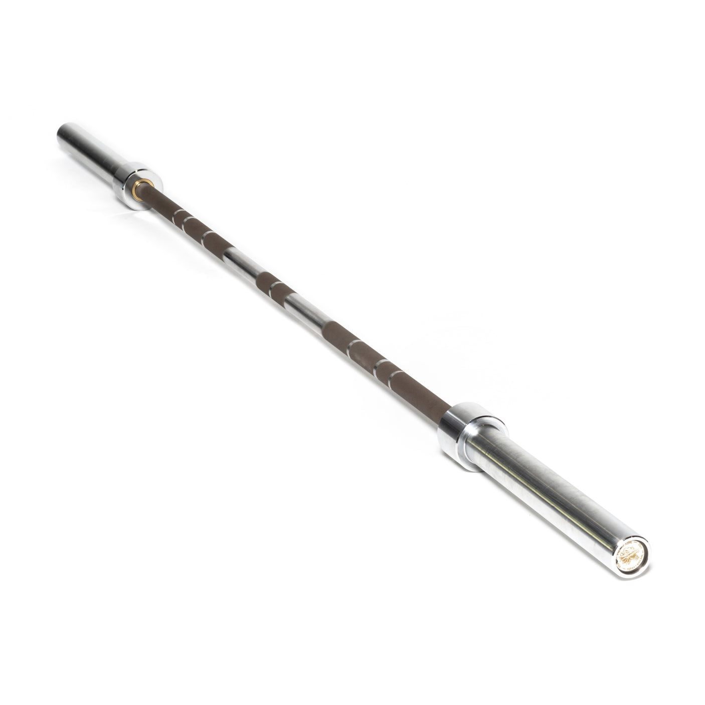The Bells of Steel Hydra Seven Ring Bar is a chrome Olympic bar with knurled grips, rotating sleeves, and a 2000lb capacity, displayed on a white background.