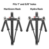 Introducing the Bells of Steel "Shoulder Boulder/Chest Fly Attachment": versatile, space-saving gym equipment designed for a V-taper look. Compatible with 1" and 5/8" rack holes, it features adjustable arms and numbered settings for customized workouts to sculpt your desired Shoulder Boulder.