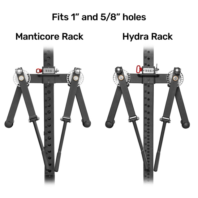 Introducing the Bells of Steel "Shoulder Boulder/Chest Fly Attachment": versatile, space-saving gym equipment designed for a V-taper look. Compatible with 1" and 5/8" rack holes, it features adjustable arms and numbered settings for customized workouts to sculpt your desired Shoulder Boulder.