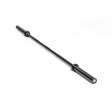 The Bells of Steel Short Utility Barbell features knurled grips and silver ends, shown in black on a white background—an ideal addition to any home gym setup.