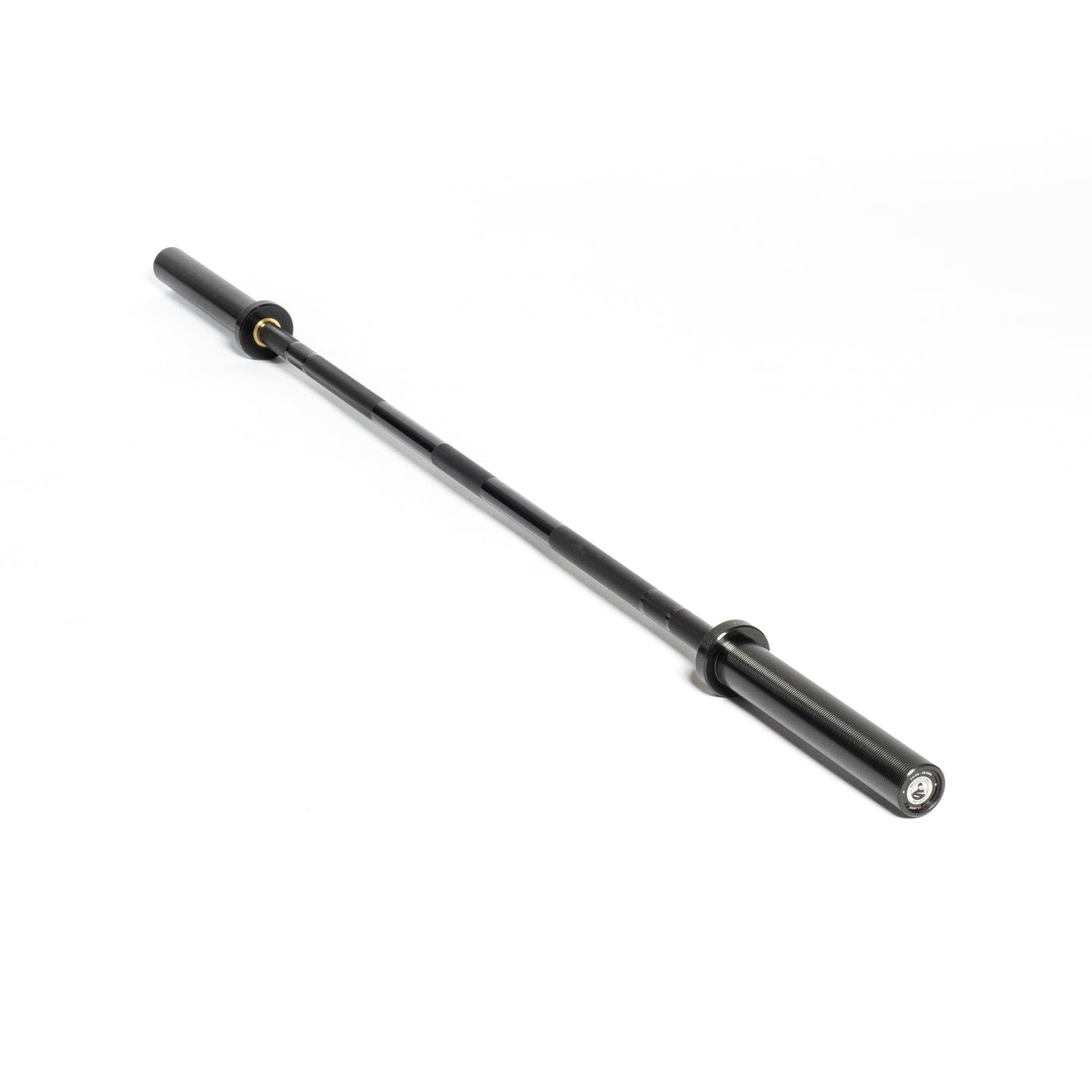 The Bells of Steel Short Utility Barbell features knurled grips and silver ends, shown in black on a white background—an ideal addition to any home gym setup.