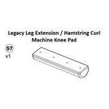 Line drawing of a cylindrical knee pad labeled "Bells of Steel USA Plate-Loaded Leg Extension Spare Parts Knee Pad" with item number 57 and quantity x1, ideal for those seeking replacement parts for their Plate-Loaded Leg Extension machine.